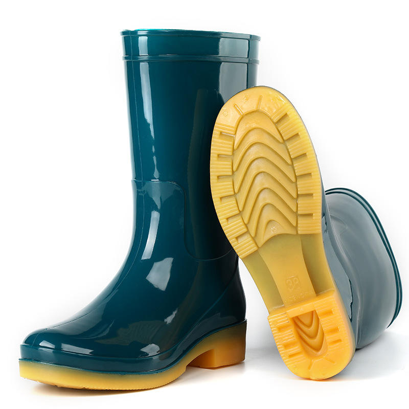 Stivali da pioggia da donna in PVC con punta rotonda